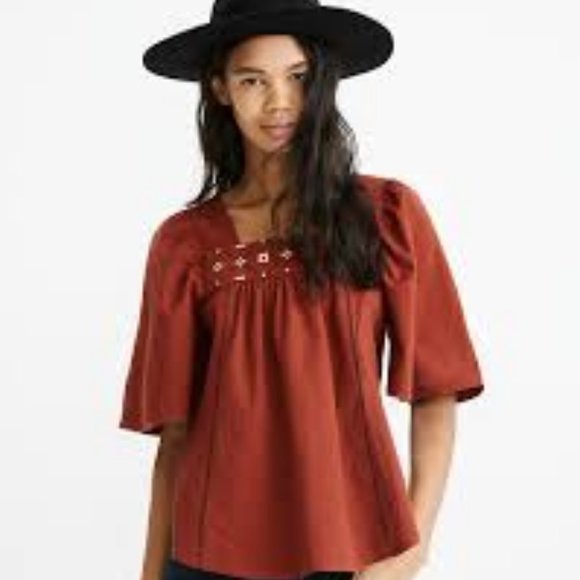 Madewell Tops - Madewell Cross-Stitch Top - M